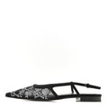 Tela Retino Kid Scamosciato Crystal GG Monogram Square G Slingback Flat 37 Black