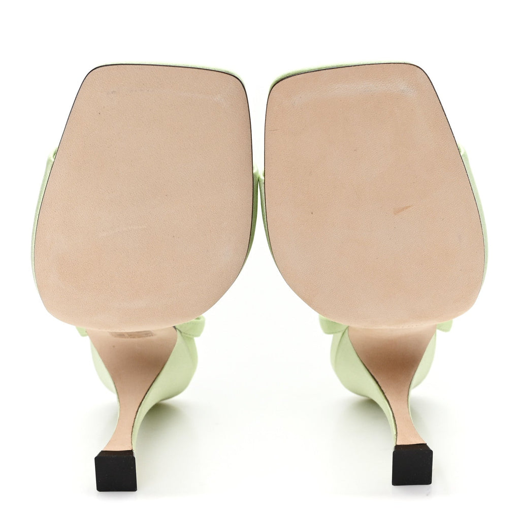 Satin Crystal Horsebit Sandal Pumps 36.5