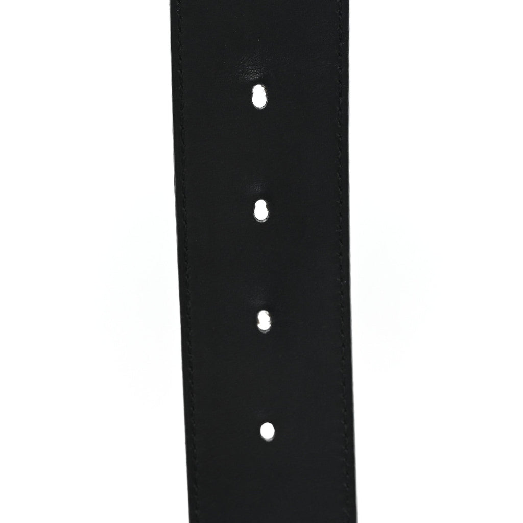 Textured Dollar Calfskin Nickel Double G 40mm Belt 75 30 Black