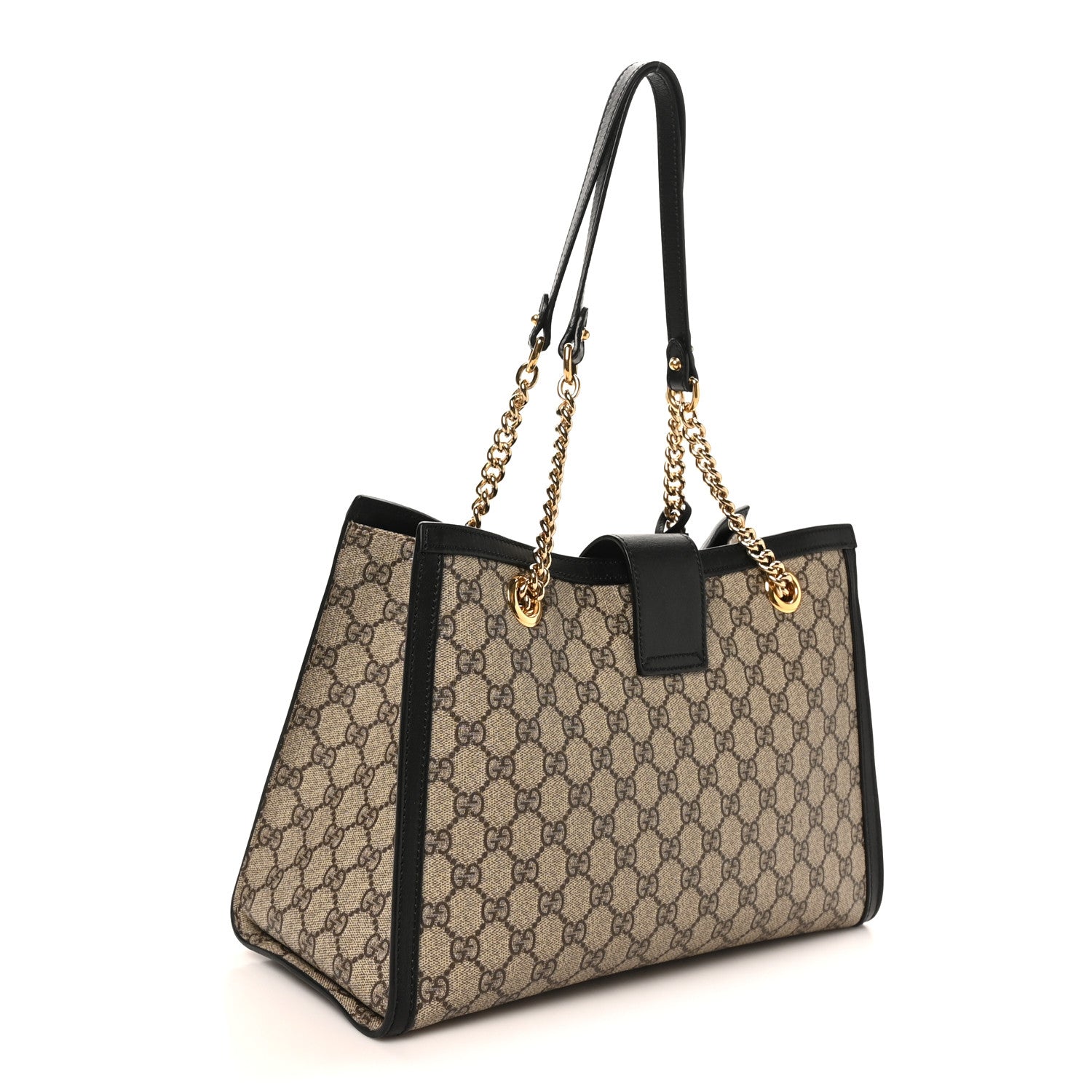 GG Supreme Monogram Medium Padlock Tote Black
