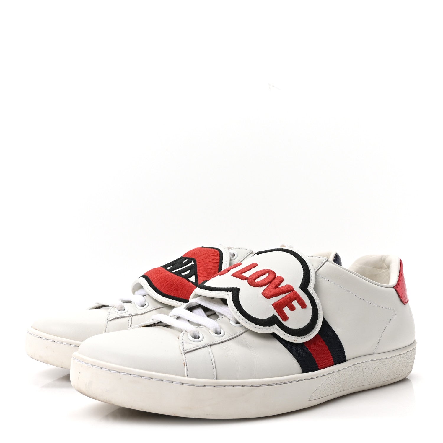 Calfskin Ayers Blind For Love Embroidered Womens Ace Sneakers 39 White