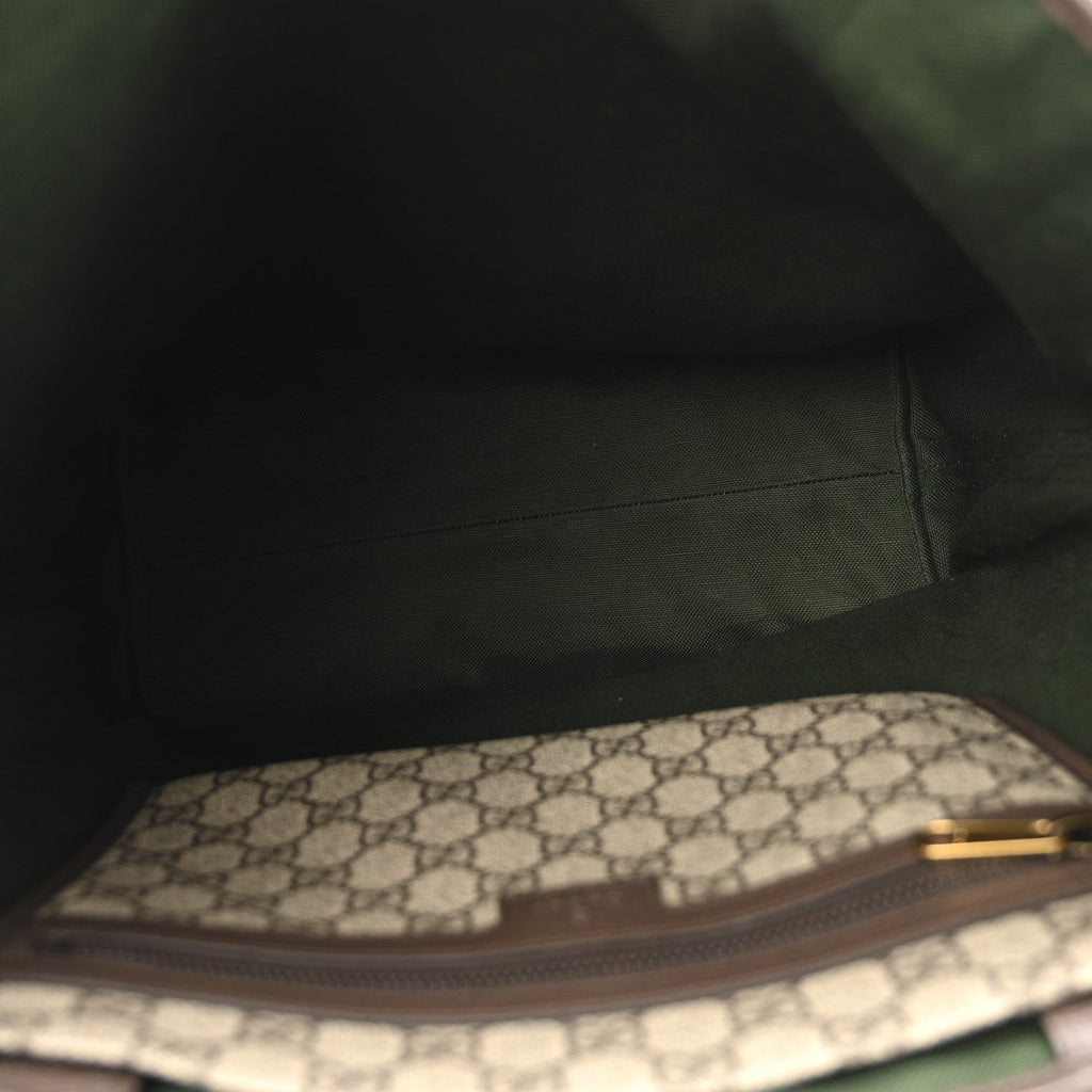 GG Supreme Monogram Medium Ophidia Tote Bag Brown