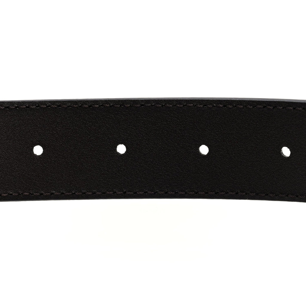 Plutone Calfskin Plaque GG 30mm Belt 80 32 Cocoa