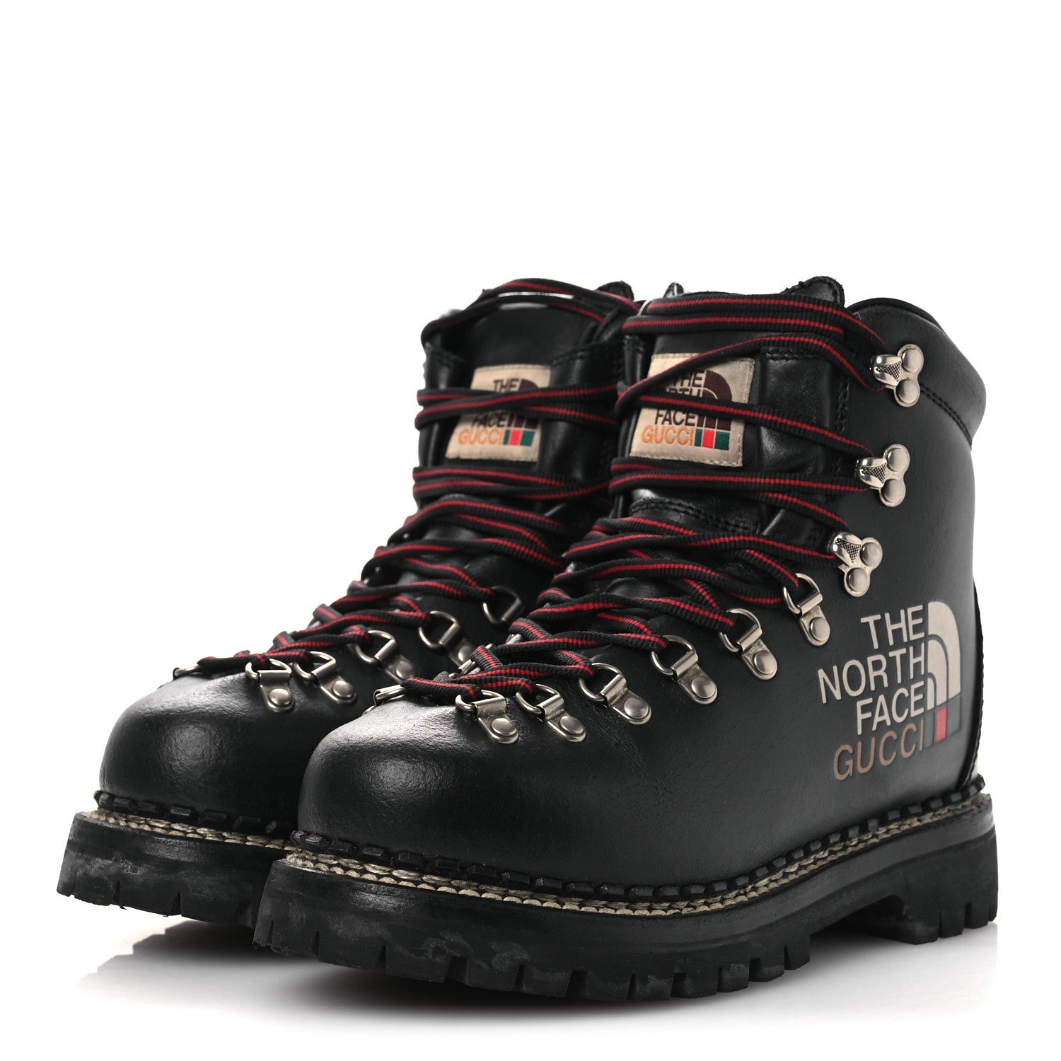 X THE NORTH FACE Calfskin Womens Hiking Ankle Boots 37.5 Black