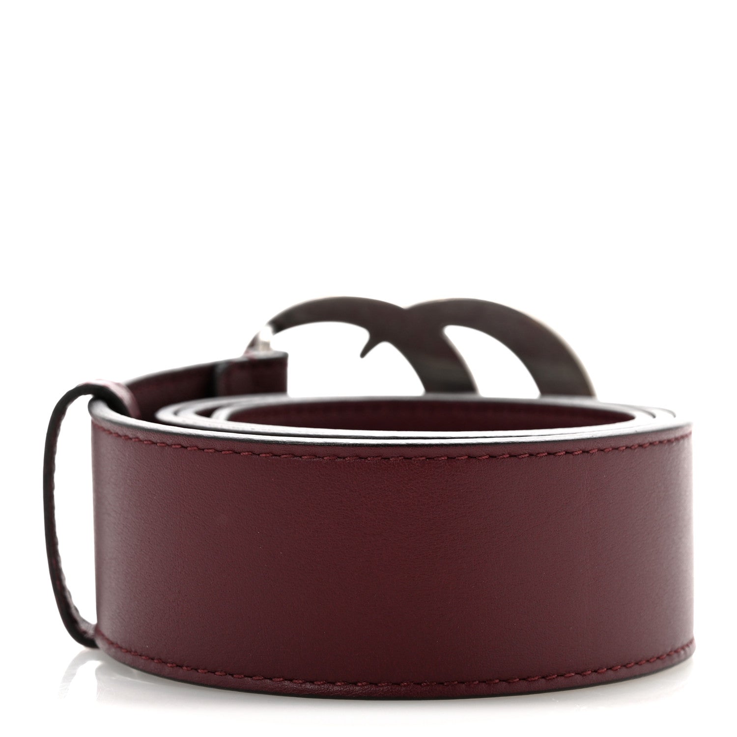 Moon Calfskin Nickel Double G 40mm Belt 75 30 Strong Red
