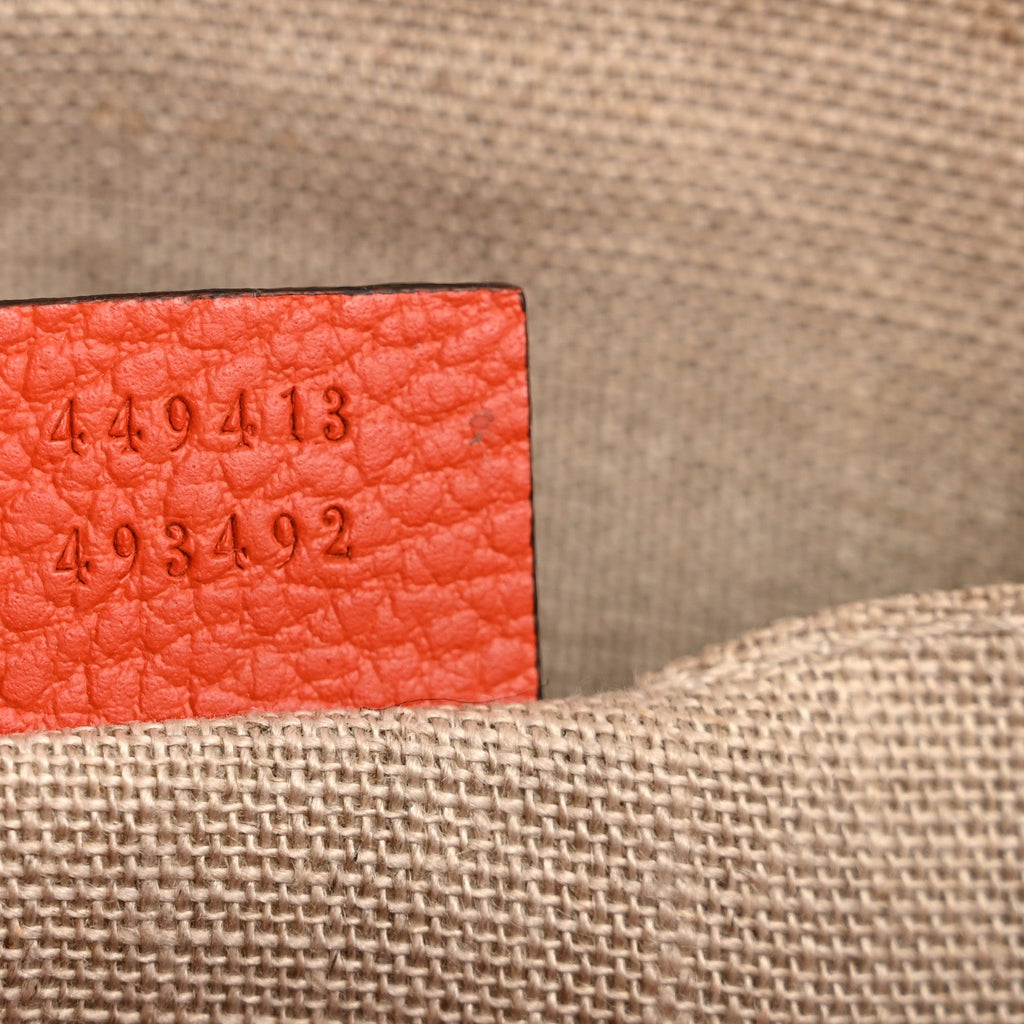 Monogram Dollar Calfskin Mini Bree Messenger Bag Beige Ebony Sun Orange