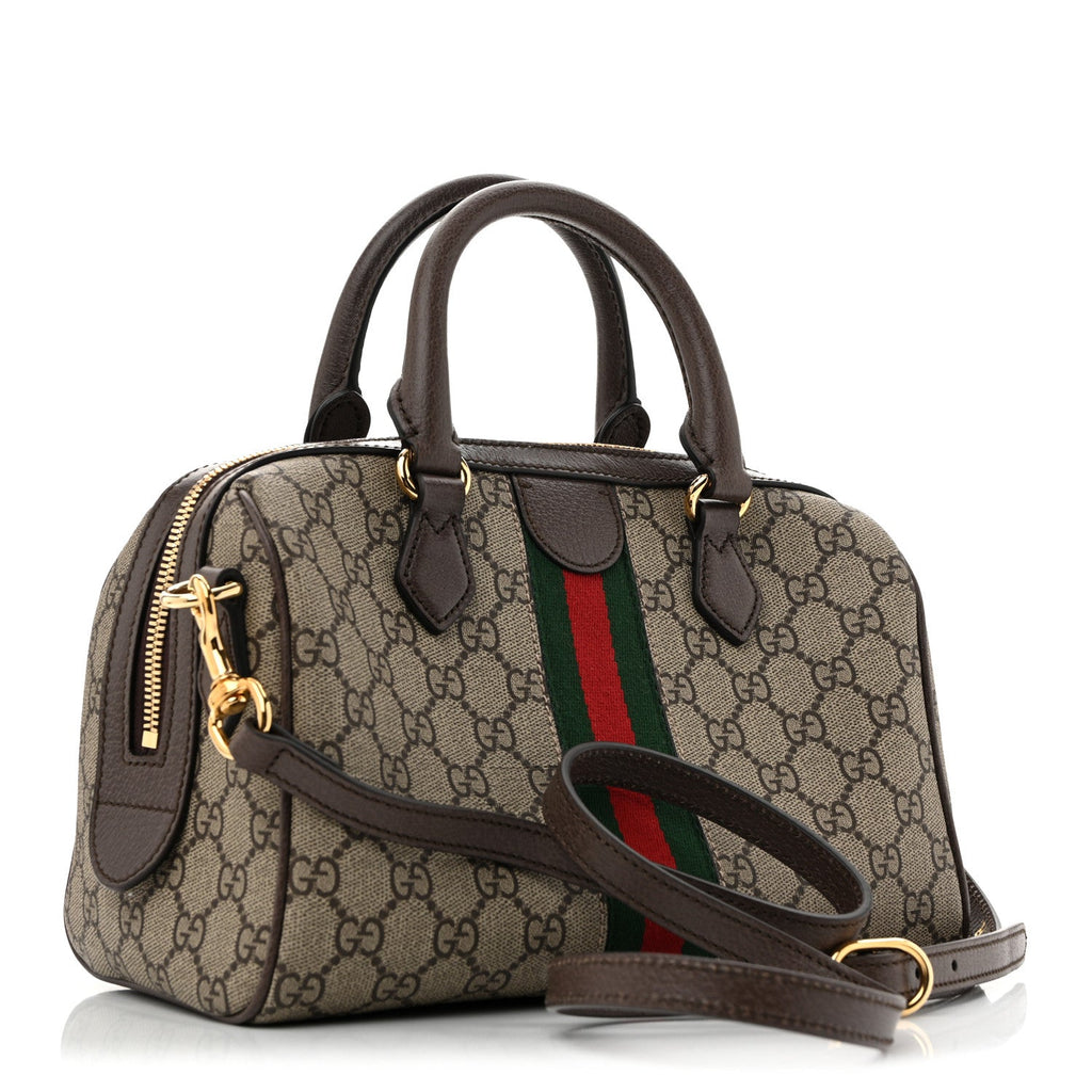 GG Supreme Monogram Web Small Ophidia Top Handle Bag  Beige Ebony