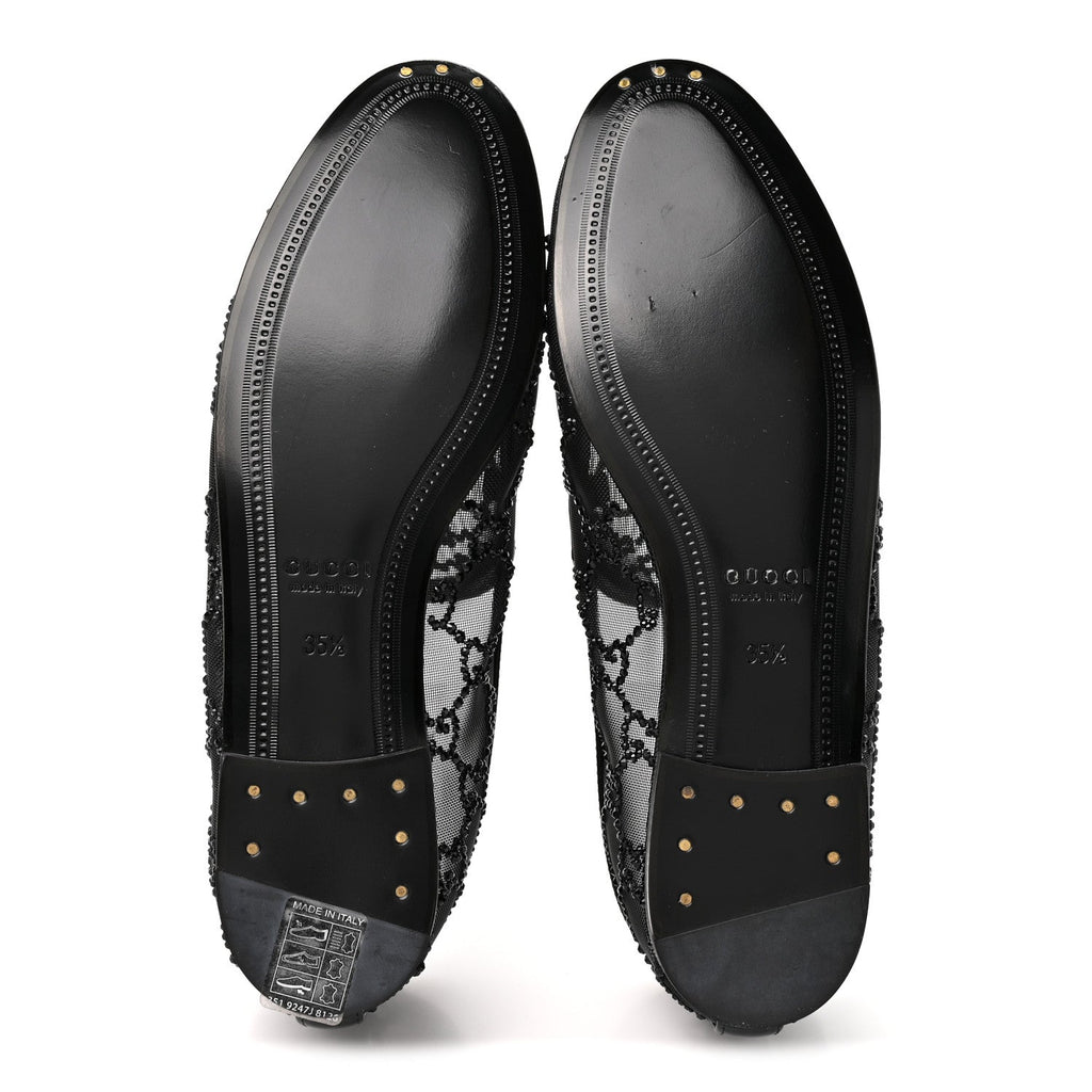 Tela Retino Kid Scamosciato Crystal GG Monogram Jordaan Loafer 35.5 Black