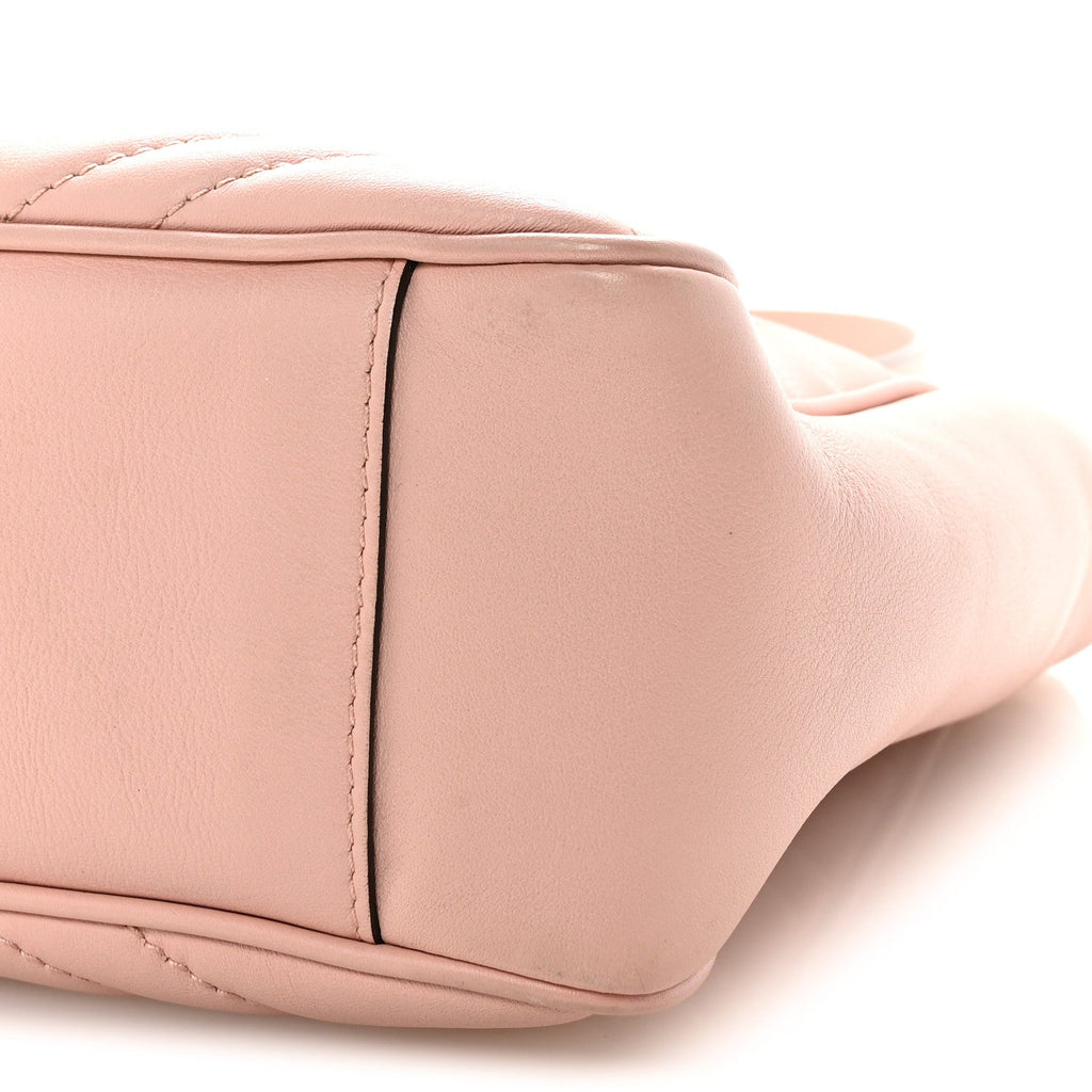 Calfskin Matelasse Medium GG Marmont Open Top Shoulder Bag Perfect Pink