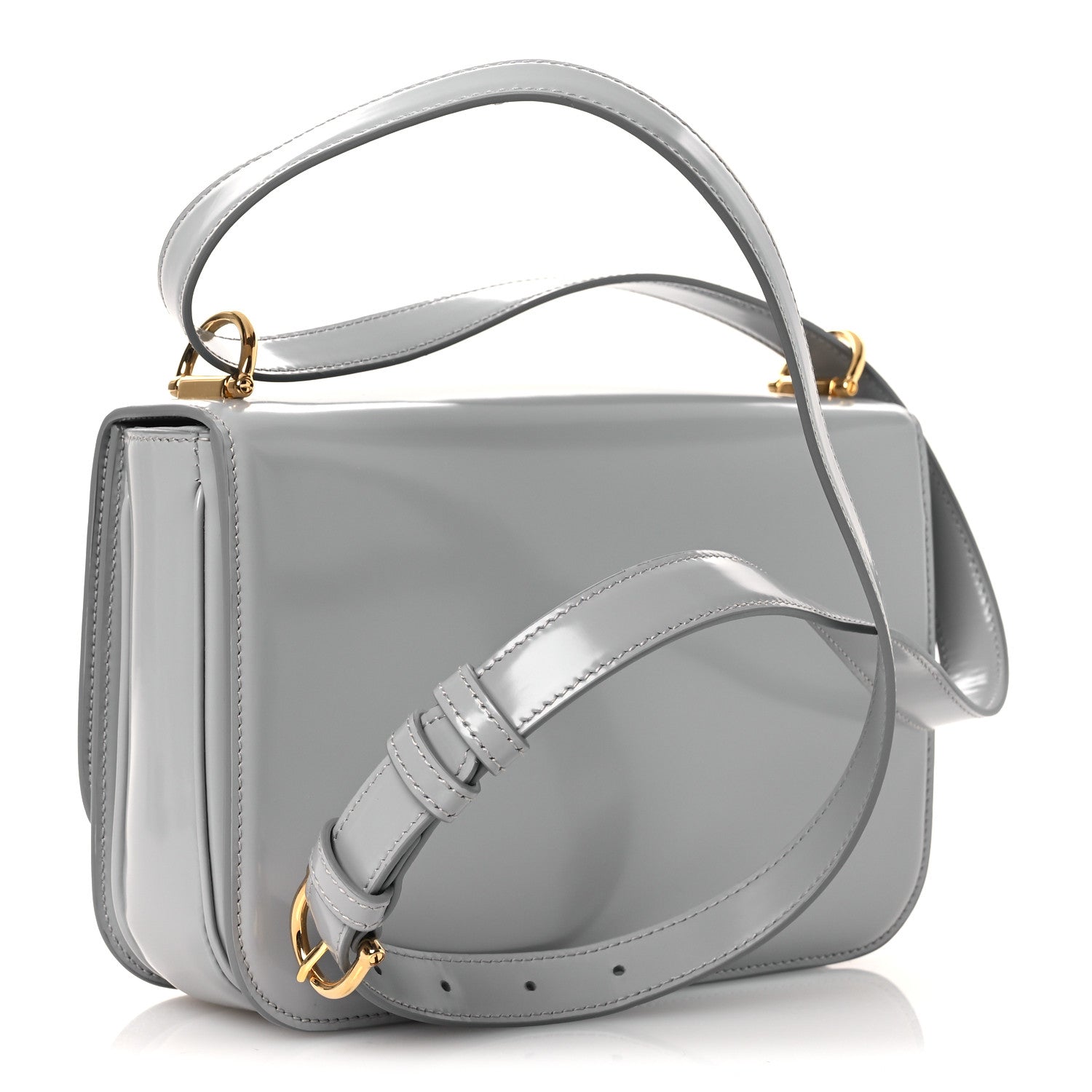 Calfskin Siena Small Shoulder Bag Grey