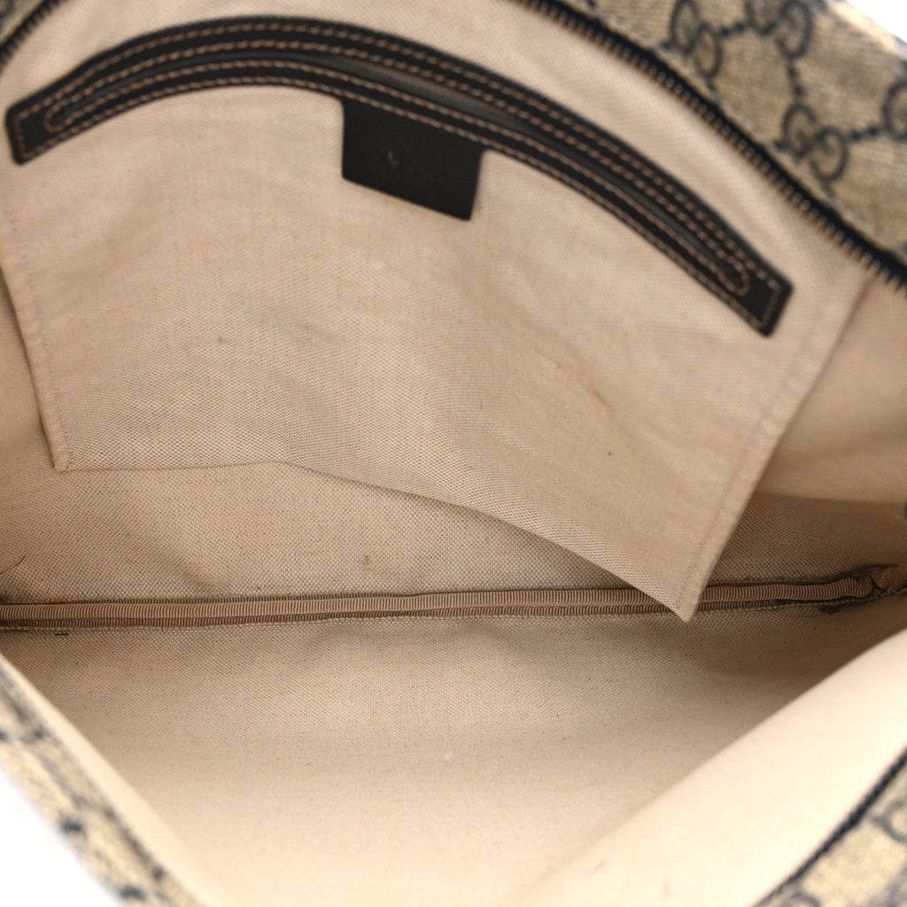 GG Plus Monogram Large Flat Messenger Bag Beige Blue
