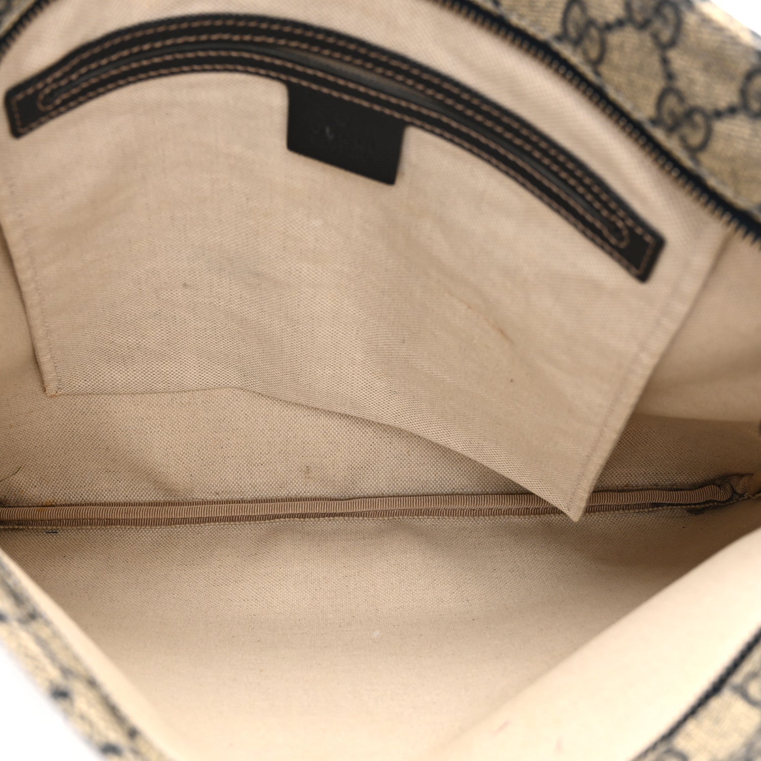 GG Plus Monogram Large Flat Messenger Bag Beige Blue