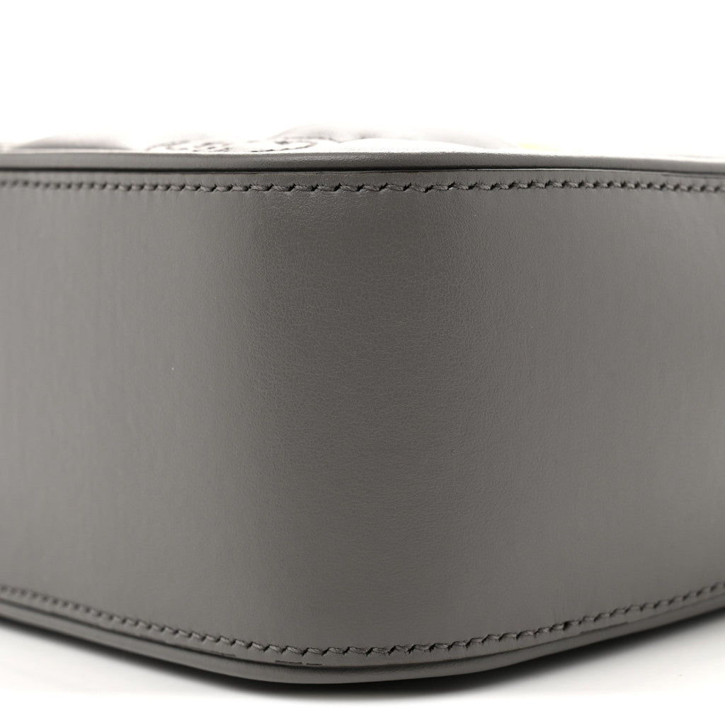 Calfskin GG Matelasse Shoulder Bag Dusty Grey Natural