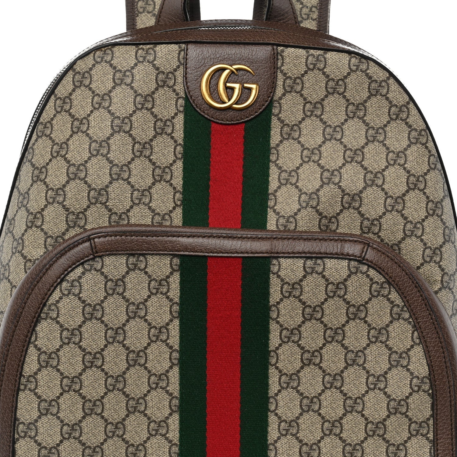 GG Supreme Monogram Medium Ophidia Day Backpack Brown