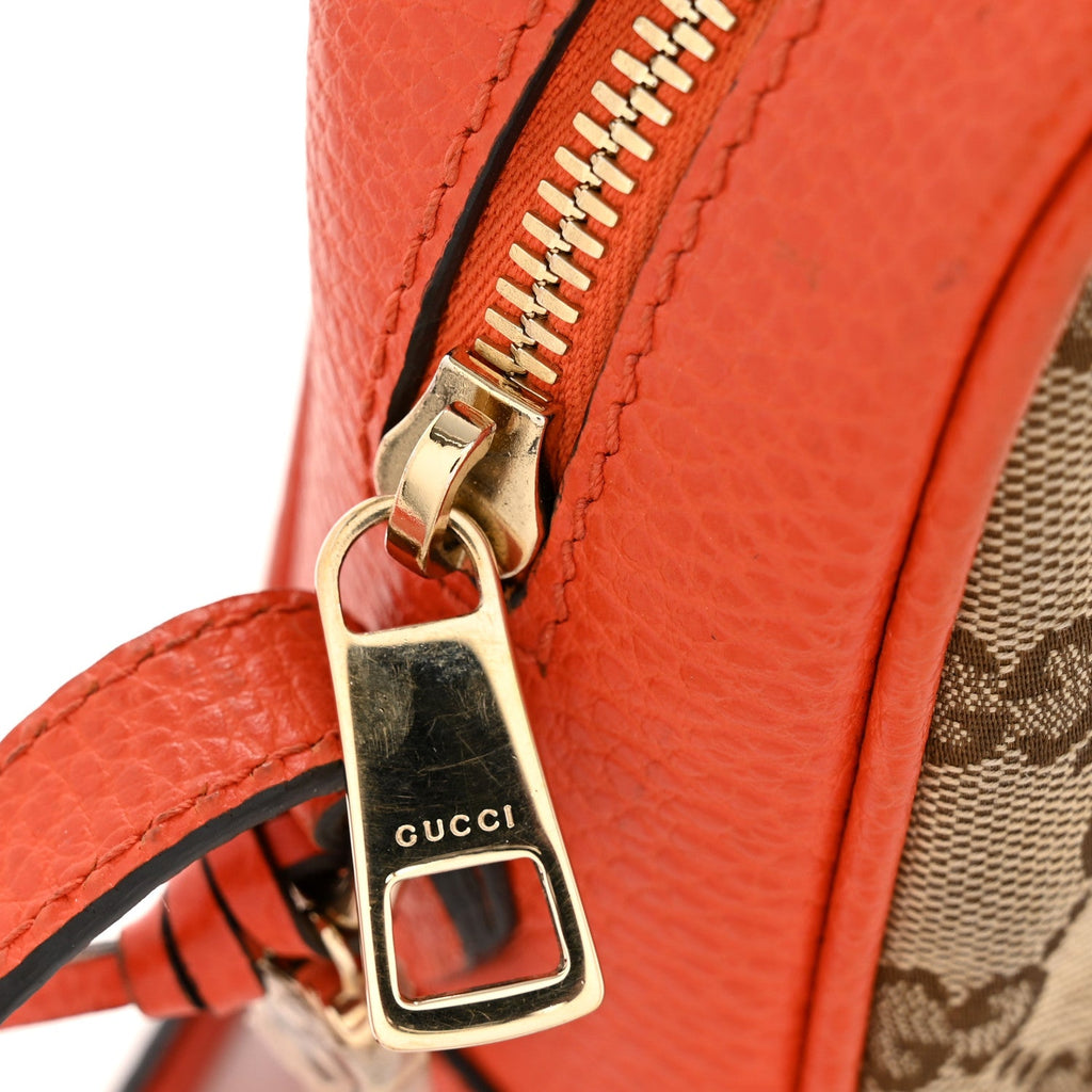Monogram Dollar Calfskin Mini Bree Messenger Bag Beige Ebony Sun Orange