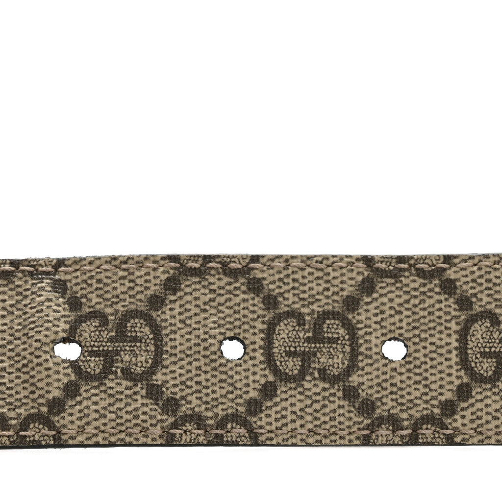 GG Supreme Monogram Plutone Calfskin Double G Reversible 75 30 Belt Beige Ebony New Acero