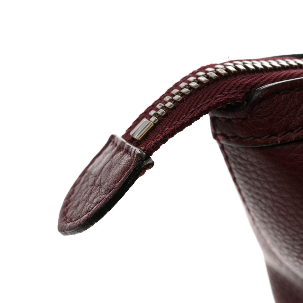 Grained Calfskin Duffle Bag Burgundy