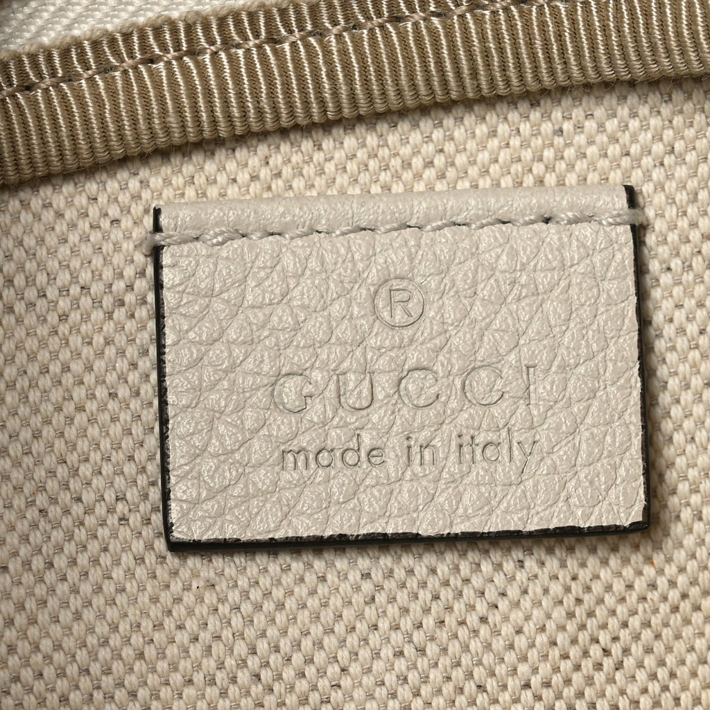 Grained Calfskin Small Logo Belt Bag White