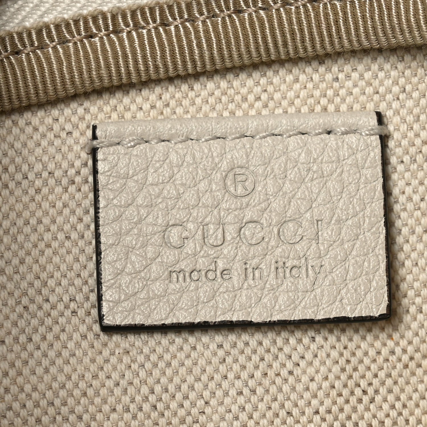 Grained Calfskin Small Logo Belt Bag White