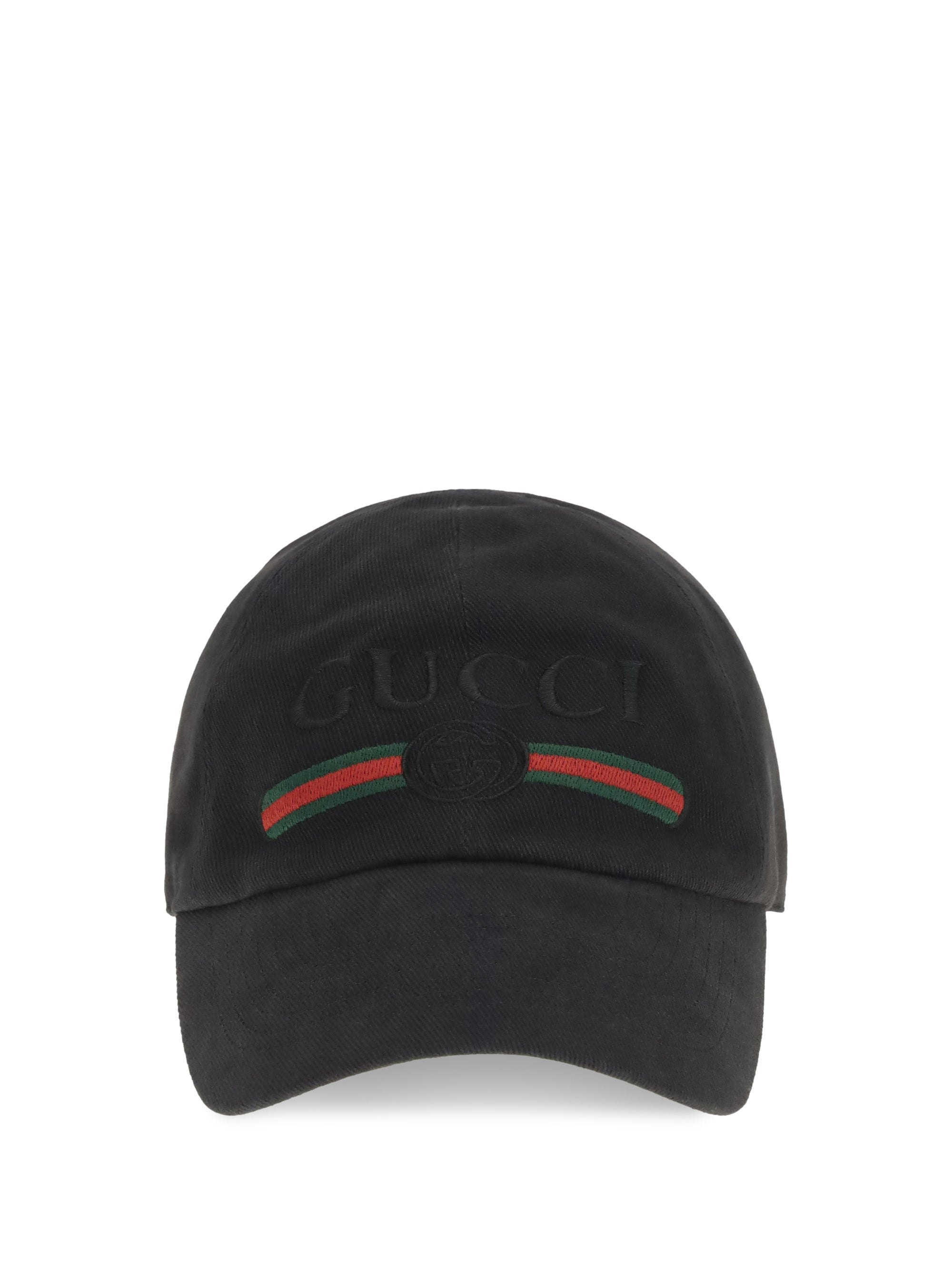 Gucci 8757364HBKG Logo-Embroidered Cotton Baseball Cap — Black