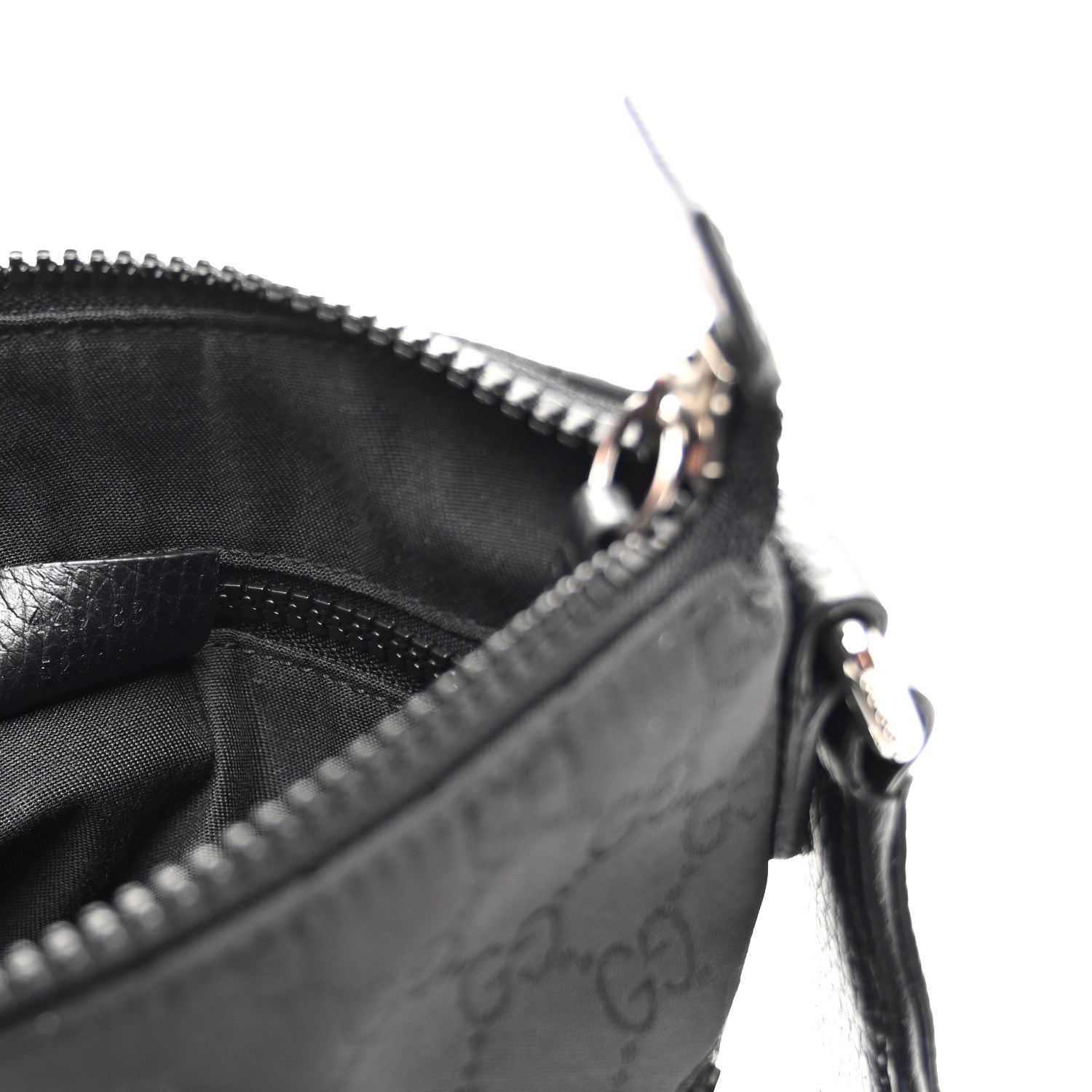 Nylon Monogram Mini Flat Messenger Bag Black