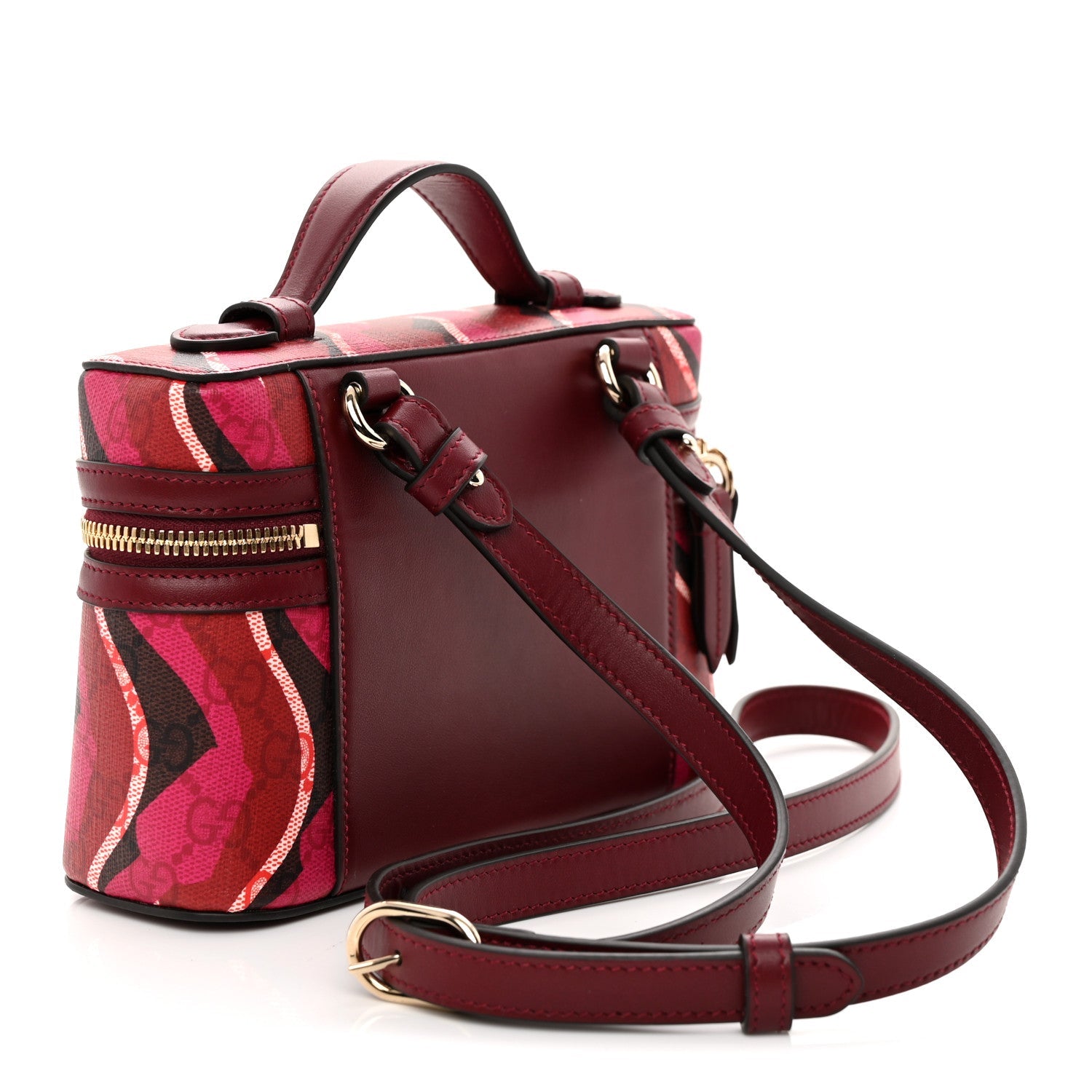 GG Supreme Monogram Canvas Lunar New Year Shoulder Bag  Red Pink Multicolor