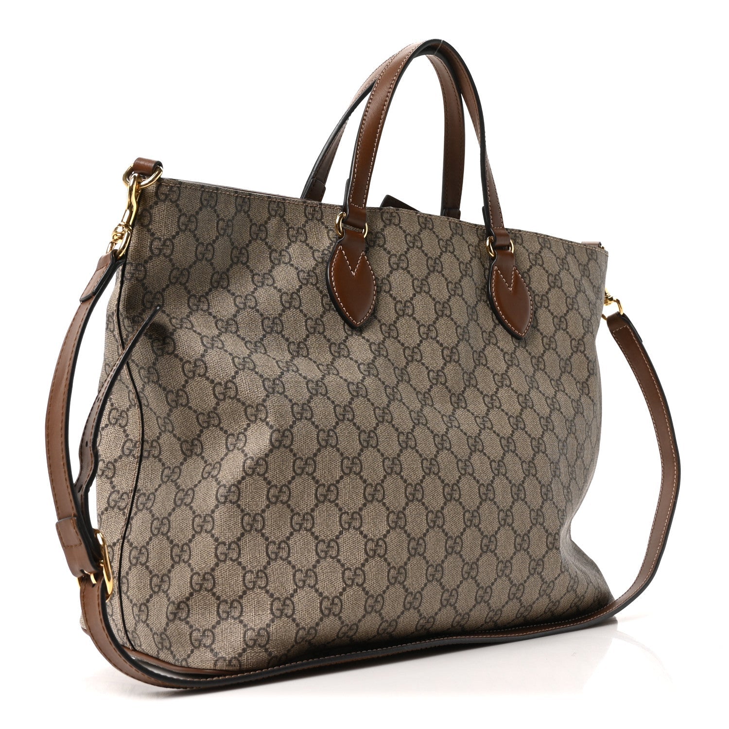 Soft GG Supreme Monogram Medium Crossbody Tote Beige Cuir