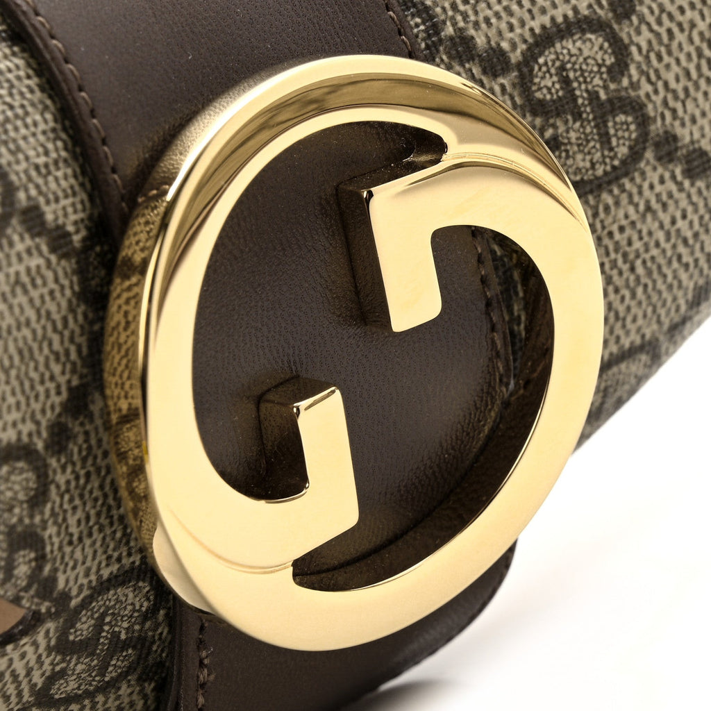 GG Supreme Monogram Malaga Kid Blondie Pumps 35.5 Beige Ebony New Acero