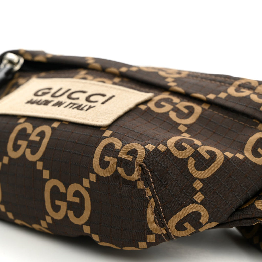 Recycled Polyester Monogram Jumbo GG Belt Bag Ebony Beige