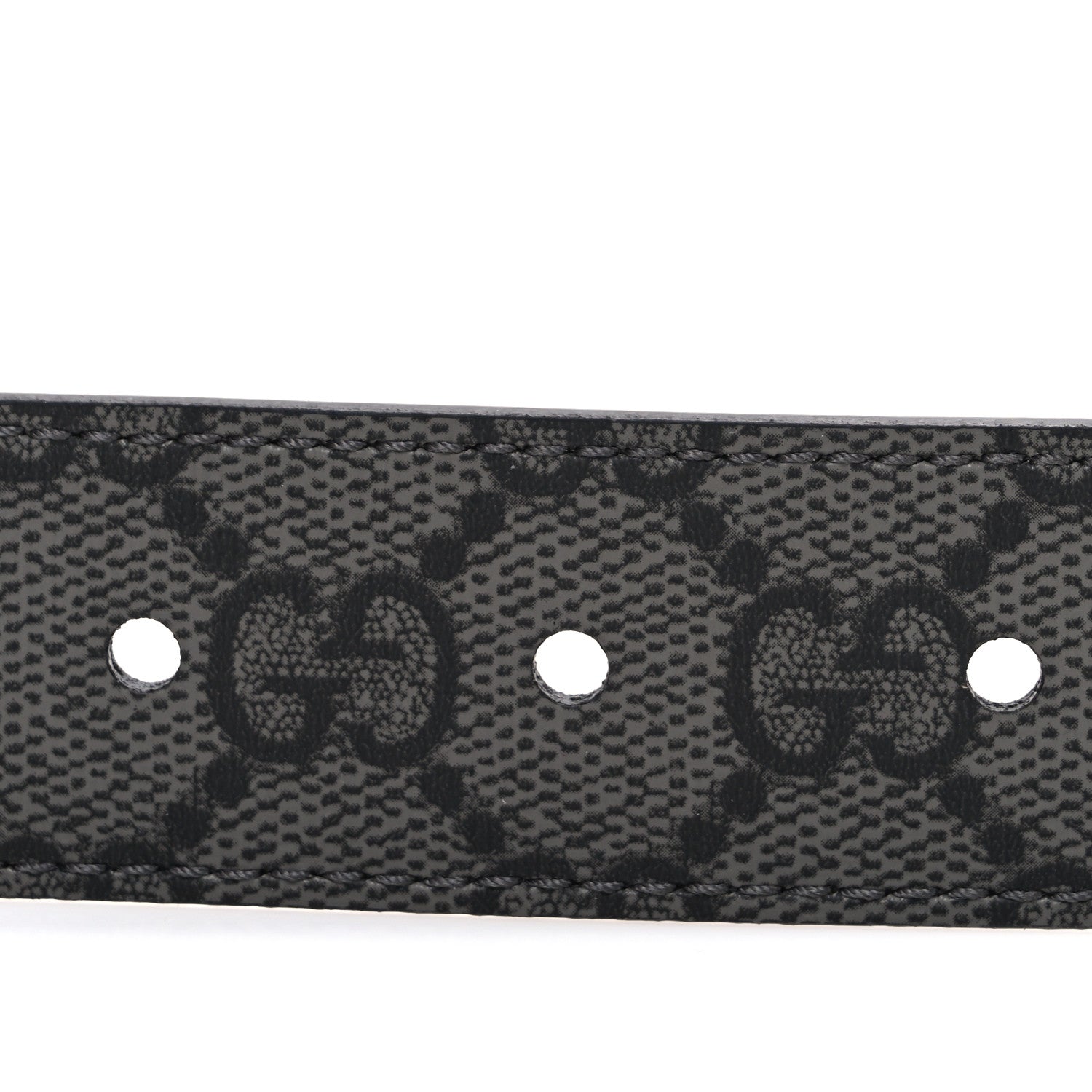 Selleria Calfskin GG Supreme Monogram Reversible Belt 90 36 Graphite Grey Black