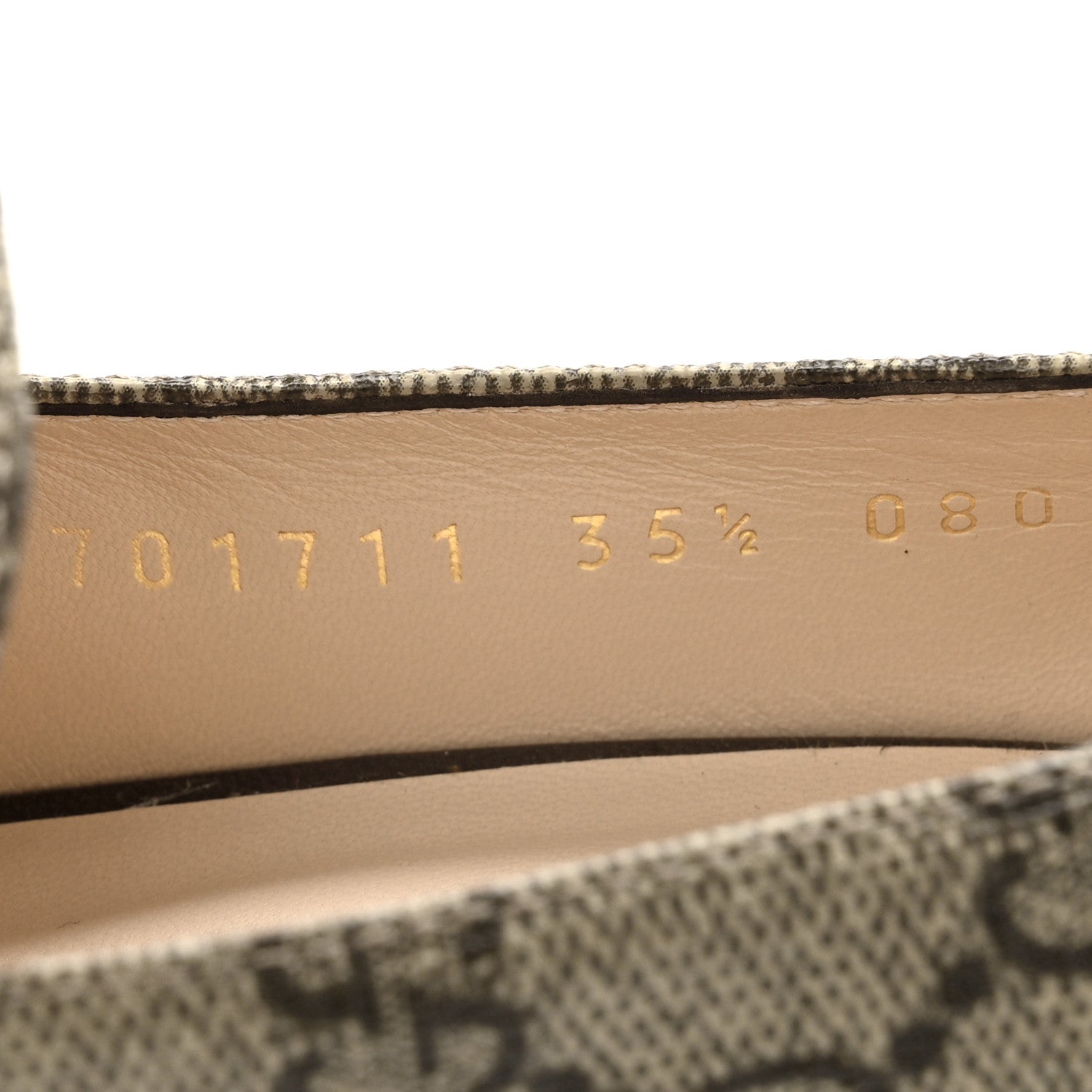 GG Supreme Monogram Malaga Kid Blondie Pumps 35.5 Beige Ebony New Acero