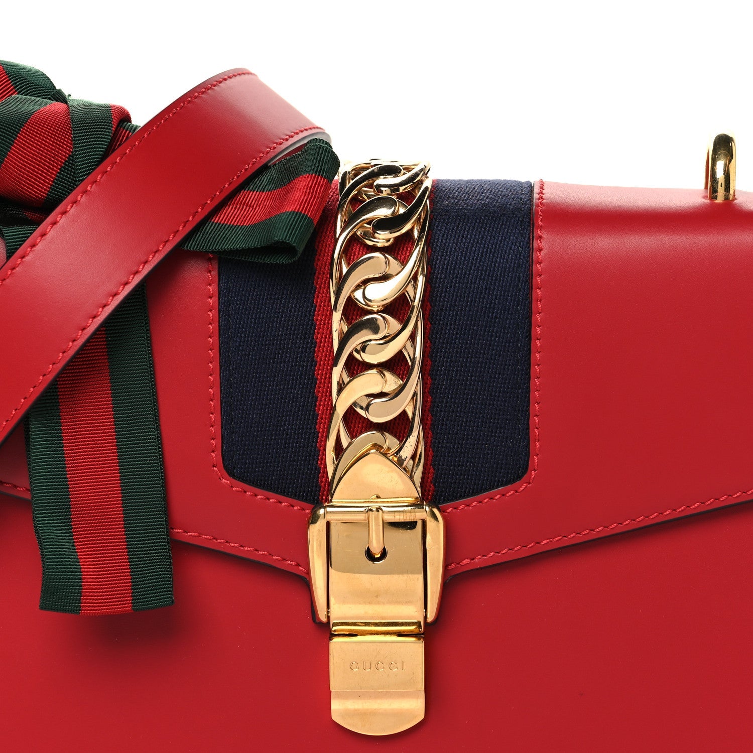 Calfskin Small Sylvie Shoulder Bag Hibiscus Red
