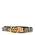 GG Supreme Monogram Plutone Calfskin Double G Reversible Belt Beige Ebony
