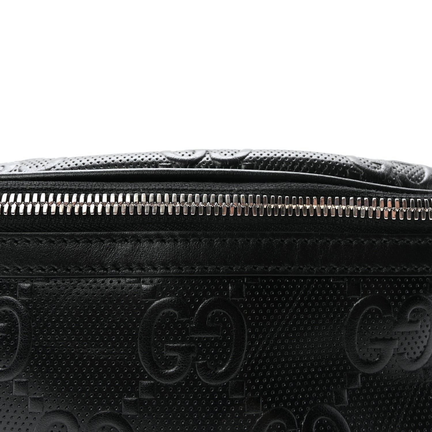 Calfskin GG Tennis Embossed Belt Bag Black