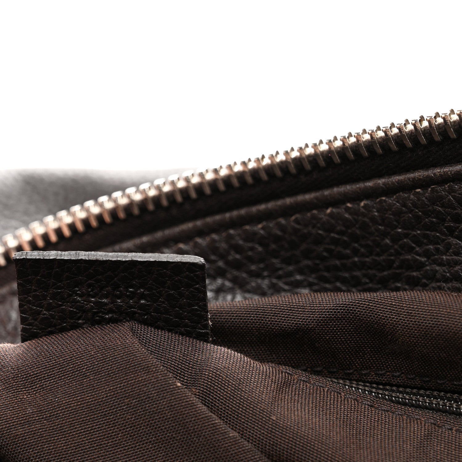 Pebbled Calfskin Large Bamboo Bar Tassel Shoulder Bag Dark Brown