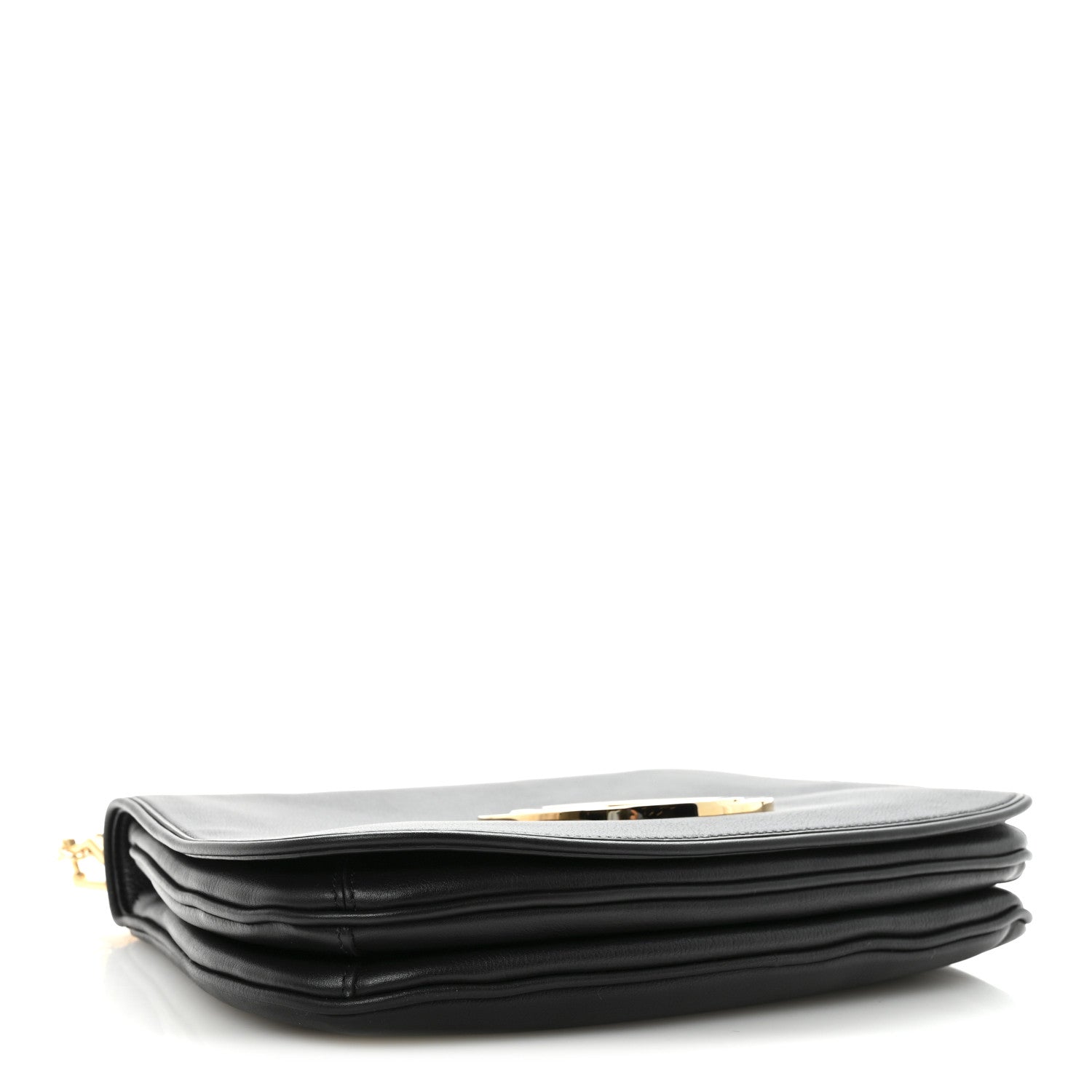 Roxy Calfskin Web Medium Studded Blondie Shoulder Flap Bag Black
