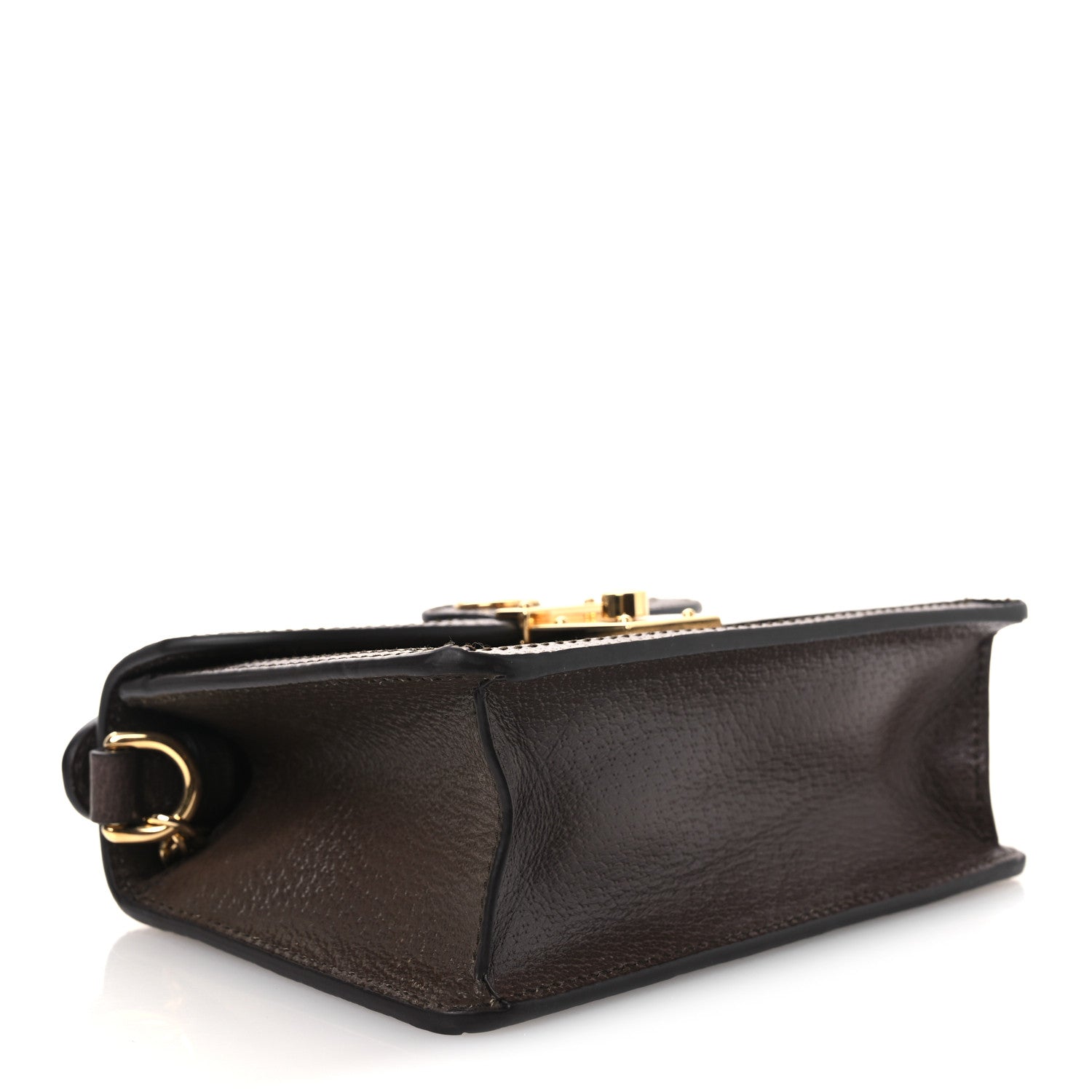 GG Supreme Monogram Textured Dollar Calfskin Web Mini Ophidia Padlock Top Handle Chain Shoulder Bag Beige Ebony New Acero