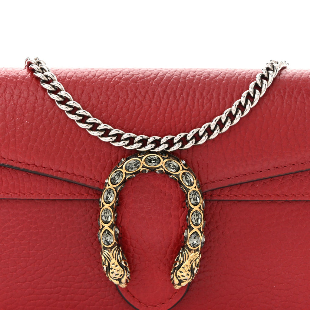 Dollar Calfskin Swarovski Crystal Small Dionysus Shoulder Bag Hibiscus Red