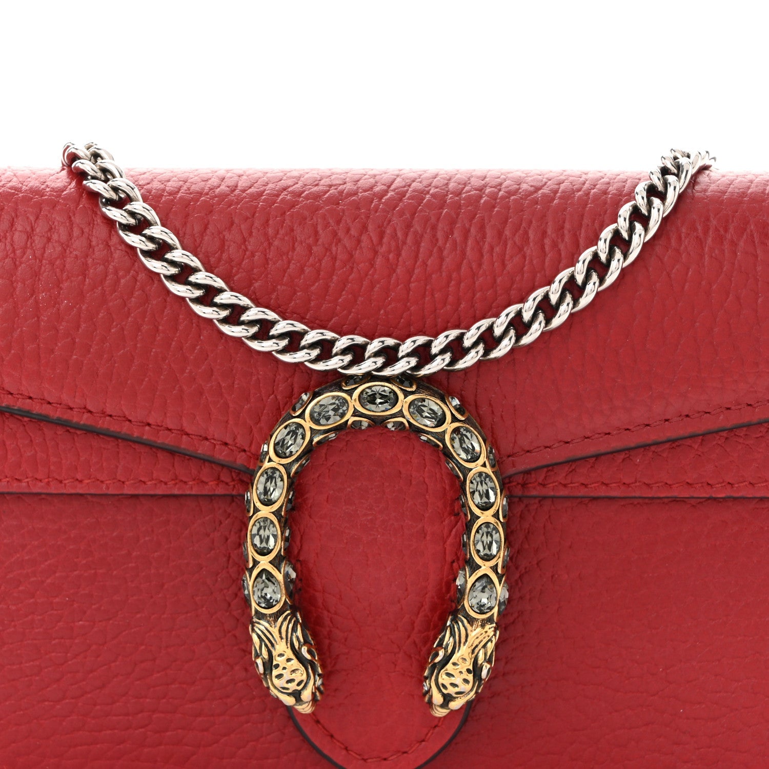 Dollar Calfskin Swarovski Crystal Small Dionysus Shoulder Bag Hibiscus Red