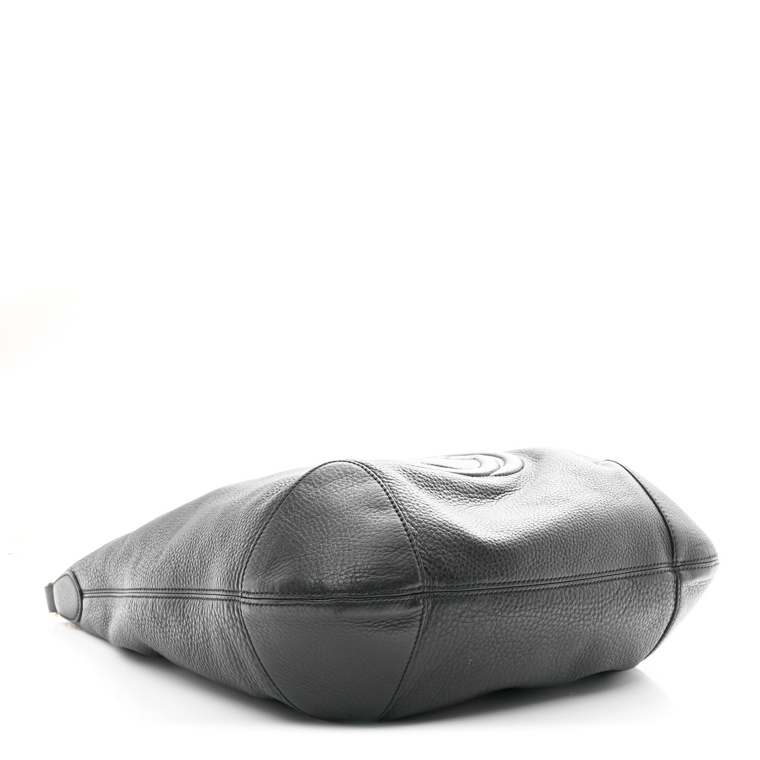Pebbled Calfskin Medium Soho Chain Hobo Black