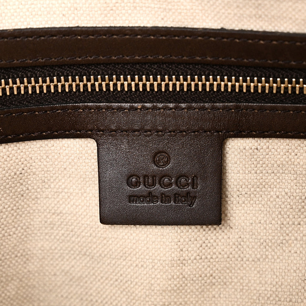 Monogram Selleria Calfskin Vintage Web Medium Boston Beige Ebony Cocoa