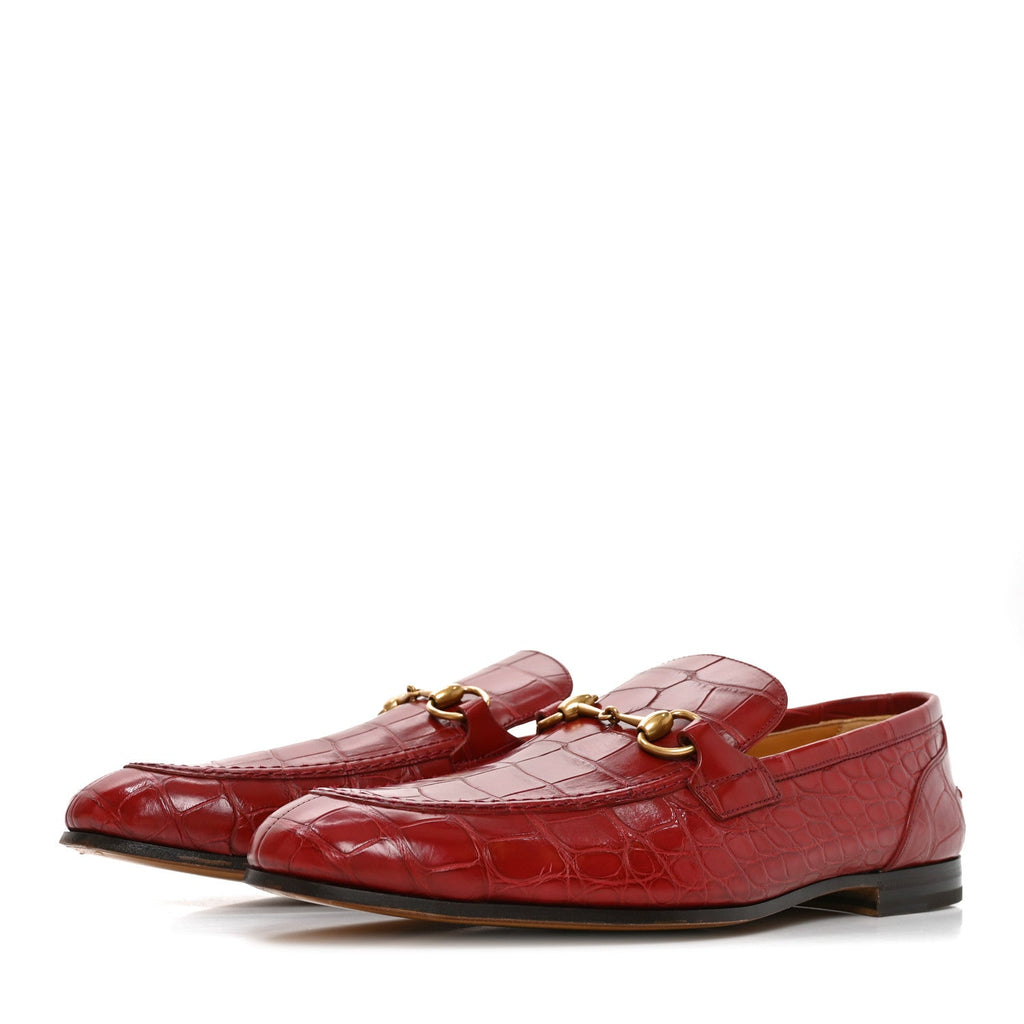 Alligator Mens Jordaan Loafers 10 Cherry Red