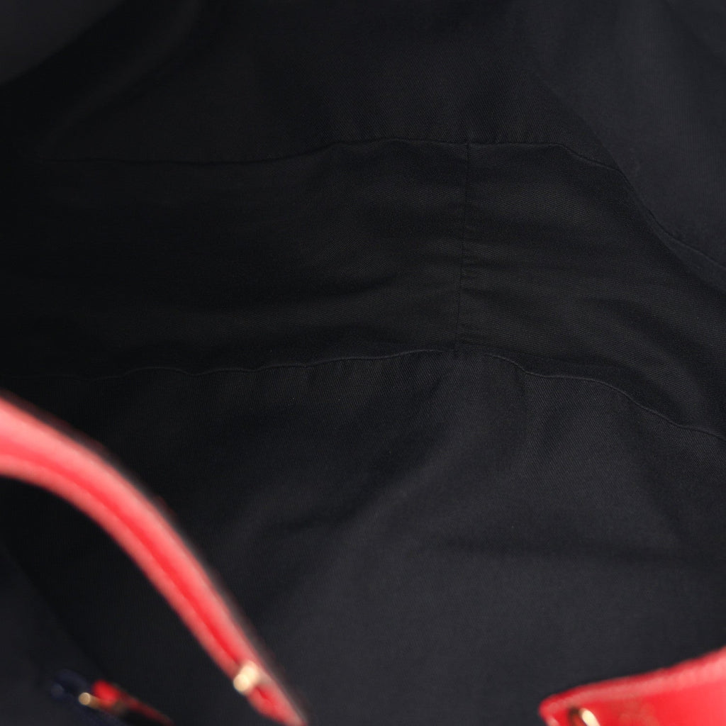 Monogram Medium Abbey Shoulder Bag Navy Red