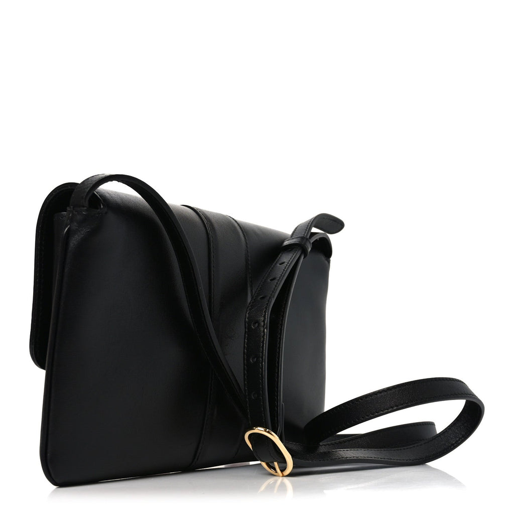 Vitello Palmellato Lux Small Arli Flap Shoulder Bag Black