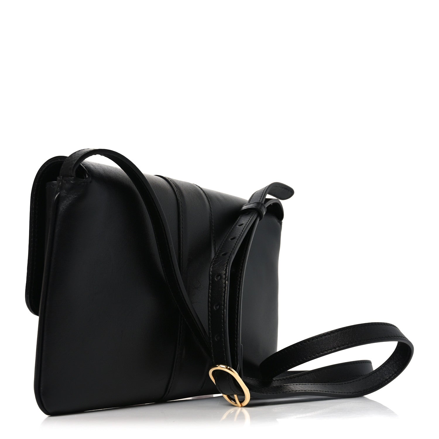 Vitello Palmellato Lux Small Arli Flap Shoulder Bag Black