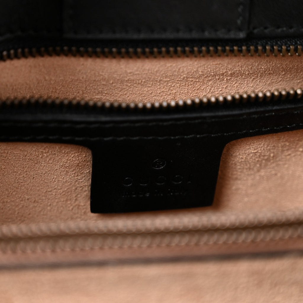 Calfskin Matelasse Small GG Marmont Tote Black