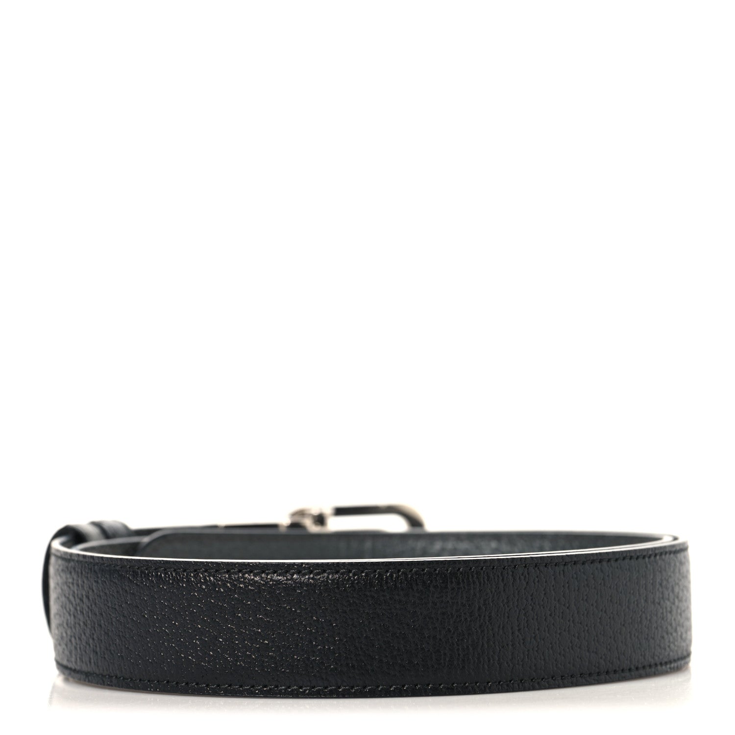 Textured Dollar Calfskin Squared Interlocking G 30mm Reversible Belt 85 34 Black