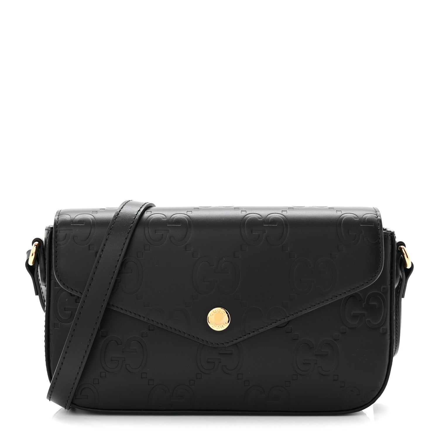 Gilbert Calfskin GG Super Mini Shoulder Bag Black