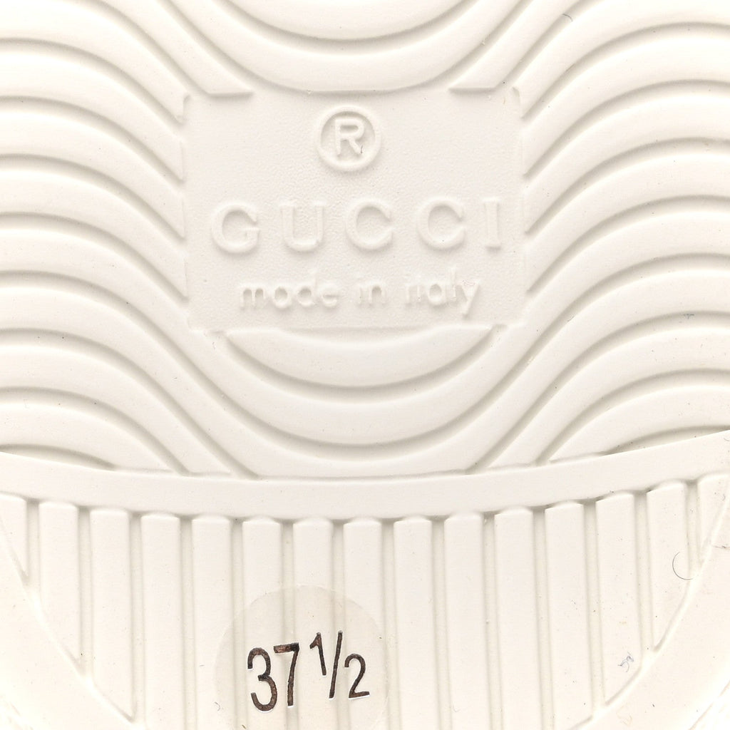 Calfskin Interlocking G Perforated Womens Ace Sneakers 37.5 White Grey Sky