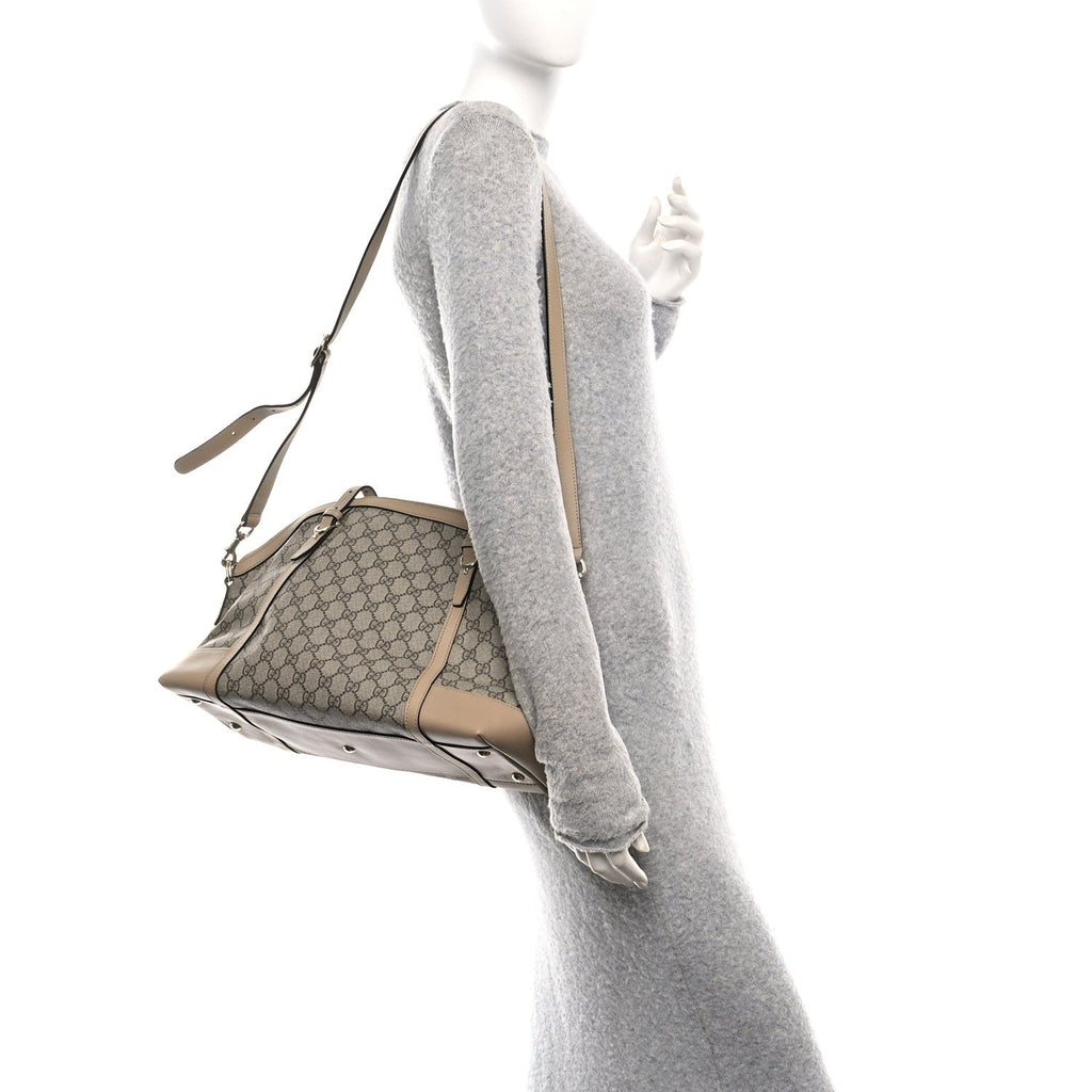 GG Supreme Monogram Medium Nice Top Handle Dome Bag Beige